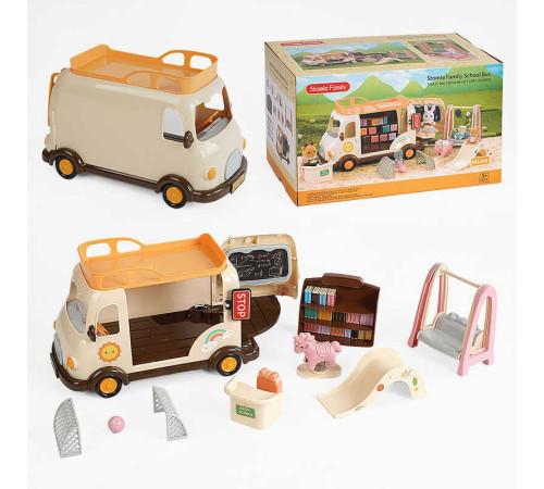 Автобус C 01 (24) “Школа”, аксесуари, меблі, наліпки, рухливі елементи, в коробці