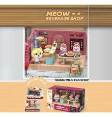 Набір меблів HY 109 A1 (60/2) “Кафе”, підсвічування, мелодії, фігурки тварин, муляжі меблів, харчових продуктів, посуду, в коробці