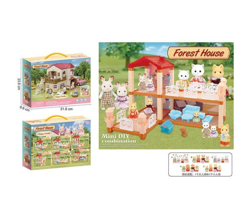 Будиночок 111-435 F (36/2) 2 флоксові тварини, підсвічування, меблі, в коробці