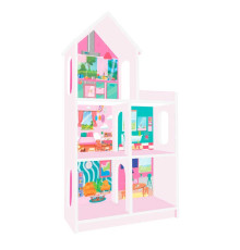 гр Дерев'яний будиночок для ляльки 8522 (1) рожевий, 1200х630см