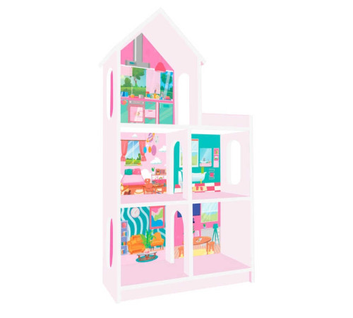 гр Дерев'яний будиночок для ляльки 8522 (1) рожевий, 1200х630см