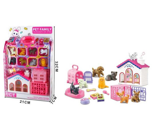 Будиночок 136-9 A (60/2) 4 собаки, 4 коти, аксесуари, переноски, в коробці