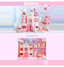 Будиночок 6694 A (12) 2 флоксові фігурки, замок, візочок, аксесуари, в коробці