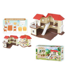 Будиночок "Щаслива сім'я" 012-01 (6) 2 поверхи, 2 флоксових героя, меблі, світло, в коробці