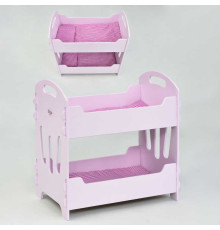 гр Ліжечко для ляльок двоярусне 8002 рожеве (1) "МАСЯ" в коробці