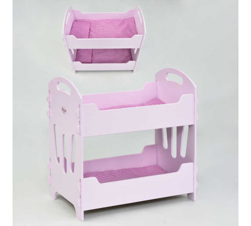 гр Ліжечко для ляльок двоярусне 8002 рожеве (1) "МАСЯ" в коробці