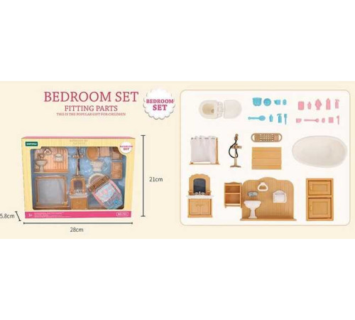 Набір меблів T 03 (36) "Щаслива родина", меблі для ванної, аксесуари, в коробці