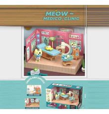 Набір меблів HY 109 C1 (60/2) “Медичний кабінет”, підсвічування, мелодії, фігурки тварин, муляжі медичних інструментів, меблів та обладнання, в коробці