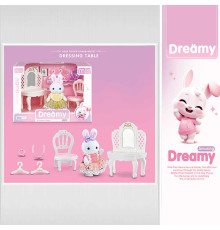 Набір меблів 6621 A-1 (96/2) флоксова фігурка, висота: 9 см, трюмо, стілець, аксесуари, в коробці