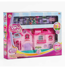 Будиночок 16526 D (12) 2 поверхи, 2 фігурки персонажів, меблі, світло, звук, на батарейках, в коробці