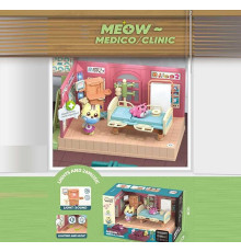 Набір меблів HY 109 C2 (60/2) “Кардіокабінет”, підсвічування, мелодії, фігурки тварин, муляжі медичних інструментів, меблів та обладнання, в коробці