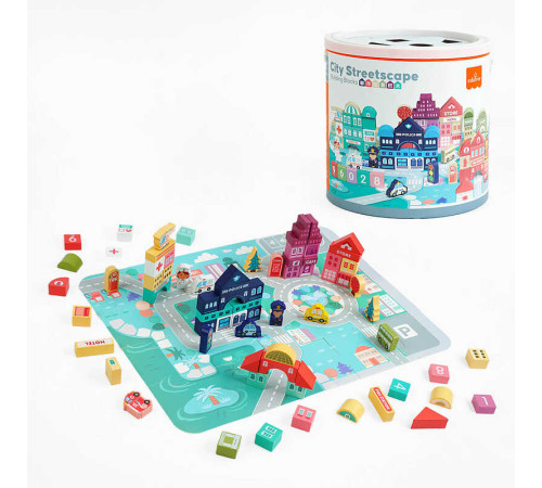 Конструктор С 65444 (12) дерев’яний, 100 деталей, фігурки, пазли, ігрове поле, чохол, сортер, у відрі – в наличии! Купите сейчас у KAZKOVA