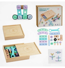 Конструктор дерев’яний C 68292 (36) 24 елементи, викрутка, гайковий ключ, інструкція, в коробці