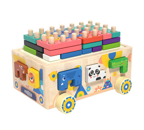 Ігровий центр C 71011 (24) дерев’яний, каталка, 21.6х16.3х9 см, сортер, логічна гра, в коробці