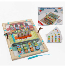 Дерев'яна магнітна гра C 73222 (48) логічна гра для двох, 12 двосторонніх карток із завданнями, 2 стилуси, в коробці