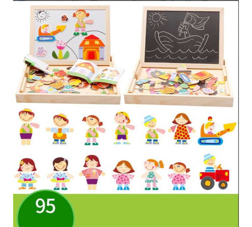 Дерев'яна магнітна дошка C 73977 (36) “Дітлахи”, магнітні пазли, дошка пиши-стирай, в коробці – в наличии! Купите сейчас у KAZKOVA