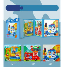 Магнітні пазли С 74331 (40) 3 тематичні дерев’яні пазли, 48 елементів на магнітах, різні рівні складності, у плівці