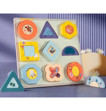 Пазли-вкладиші С 74320 (38) дерев'яні, фігури, 9 штук, у плівці