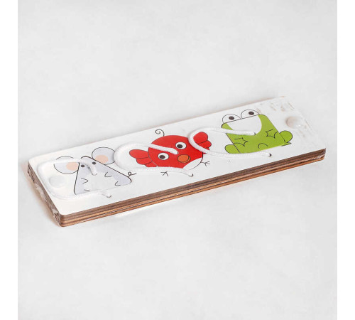 Вкладиші С 51347 (312) "Маленькі звірята", дерев'яні, 3 елементи, в плівці