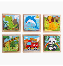 Кубики C 60411 (120) 6 зображень-пазлів, у плівці