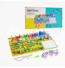 Логічна дерев’яна дошка “Диво-логіка” 47699 №1 "Англ.абетка"(24) "WToys" магнітна риболовля,пальчиковий лабіринт, дошка для малювання, в коробці