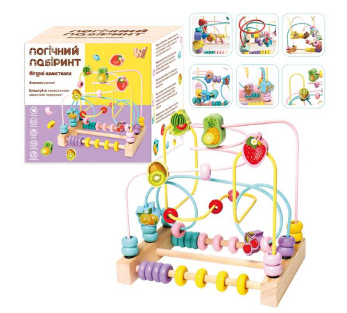 Пальчиковий лабіринт 14026 (18) "WToys", 2 види, дерев'яний, 2 рахівниці, кольорові намистинки, "фруктові" фігурки, в коробці – в наличии! Купите сейчас у KAZKOVA Пальчиковий лабіринт 14026 (18) "WToys", 2 види, дерев'яний, 2 рахівниці, кольорові намистинки, "фруктові" фігурки, в коробці – в наличии! Купите сейчас у KAZKOVA