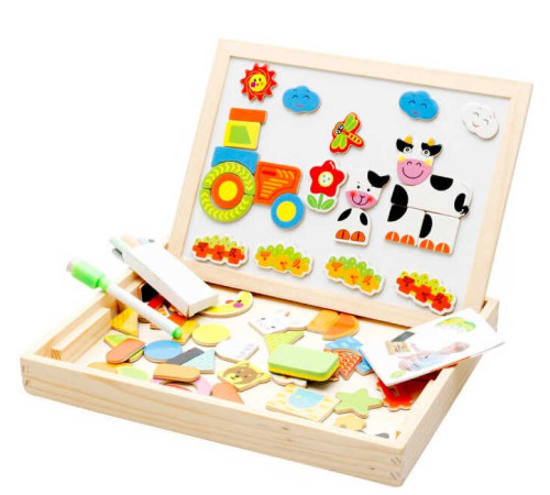 Дерев'яна магнітна дошка C 73978 (36) магнітні пазли, дошка пиши-стирай, в коробці – в наличии! Купите сейчас у KAZKOVA