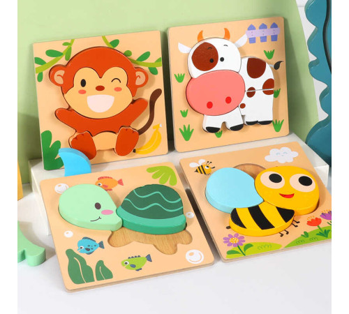 Пазли-вкладиші С 74357 (36) 4 дерев'яні дошки, 14.5х.14.5х0.5 см, об'ємні зображення тварин, великі елементи-вкладиші, в коробці – в наличии! Купите сейчас у KAZKOVA Пазли-вкладиші С 74357 (36) 4 дерев'яні дошки, 14.5х.14.5х0.5 см, об'ємні зображення тварин, великі елементи-вкладиші, в коробці – в наличии! Купите сейчас у KAZKOVA