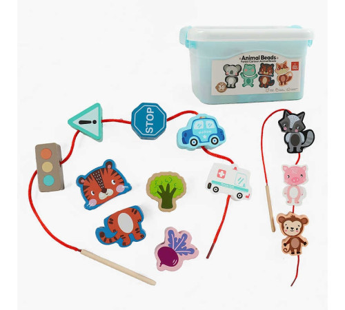 Шнурівка дерев'яна С 74433 (24) фігурки з транспортом, дорожніми знаками, тваринами, фруктами й овочами, намистини, шнурки з дерев’ян. краєм, в боксі – в наличии! Купите сейчас у KAZKOVA Шнурівка дерев'яна С 74433 (24) фігурки з транспортом, дорожніми знаками, тваринами, фруктами й овочами, намистини, шнурки з дерев’ян. краєм, в боксі – в наличии! Купите сейчас у KAZKOVA