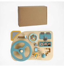 Бізіборд дерев'яний C 64852 (16) імітація керування машиною, 10 елементів, в коробці