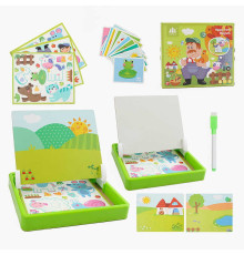 Дерев'яна магнітна дошка C 52502 (28) "Ферма", маркер, картки, магніт, назви англійською мовою, в коробці