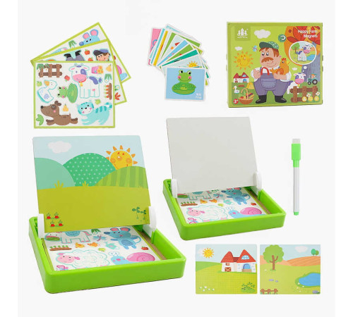 Дерев'яна магнітна дошка C 52502 (28) "Ферма", маркер, картки, магніт, назви англійською мовою, в коробці – в наличии! Купите сейчас у KAZKOVA