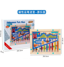 Дерев'яна магнітна гра C 73275 (48) сортер, цифри, кольори, стилус, в коробці