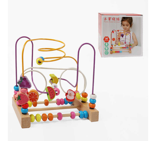 Пальчиковий лабіринт C 74143 (24) дерев’яний, рахівниця, в коробці