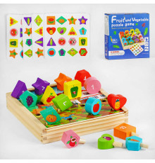 Дерев`яна гра C 55581 (40) дерев'яна основа, фігурки, картки, у коробці