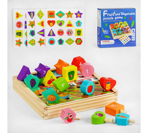 Дерев`яна гра C 55581 (40) дерев'яна основа, фігурки, картки, у коробці