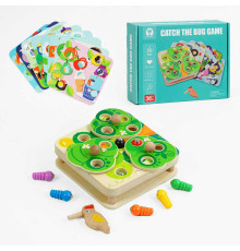 Магнітна гра C 65037 (28) дерев'яна, додаткові поля, пташка-вудочка, в коробці