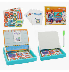 Дерев'яна магнітна дошка C 52503 (28) "Транспорт", маркер, картки, магніт, назви англійською мовою, в коробці