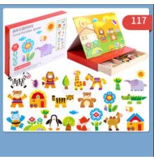 Дерев'яна магнітна дошка C 73998 (28) магнітні елементи, в коробці