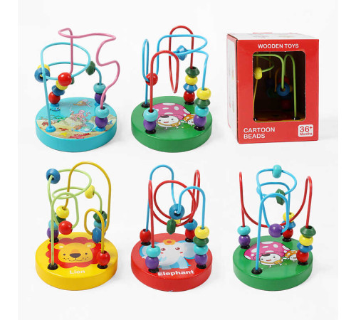 Пальчиковий лабіринт C 74190 (144) 5 видів, дерев’яний, в коробці, ВИДАЄТЬСЯ МІКС