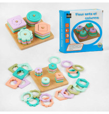 Логічна гра C 60389 (80) кілочки, геометричні фігури, в коробці