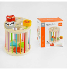 Дерев'яний геометричний сортер C 61499 (48) еластичні стрічки, сортер тварини, в коробці