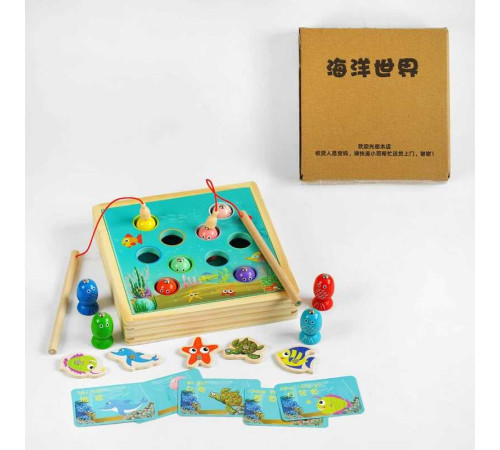 Магнітна риболовля C 61747 (36) дерев'яна, 12 магнітів, 10 рибок, 2 вудки, в коробці – в наличии! Купите сейчас у KAZKOVA