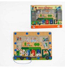 Дерев'яна магнітна гра C 64652 (40) “Сортування сміття”, в коробці