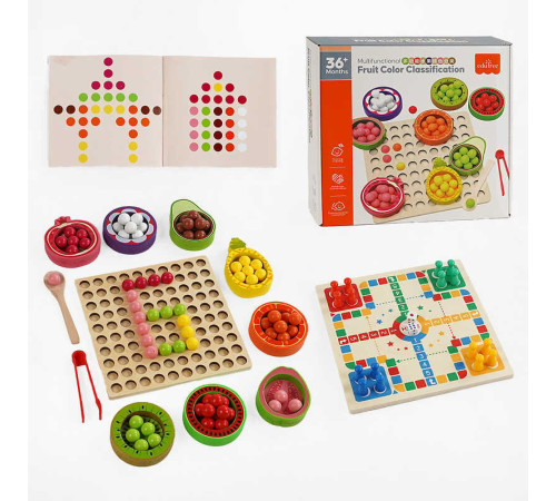 Мозаїка дерев’яна C 66200 (24) сортер, кульки, ложка, пінцет, гра, в коробці – в наличии! Купите сейчас у KAZKOVA