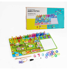 Логічна дерев’яна дошка “Диво-логіка” 47699 №4 "Машинки" (24) "WToys" магнітна риболовля,пальчиковий лабіринт, дошка для малювання, в коробці