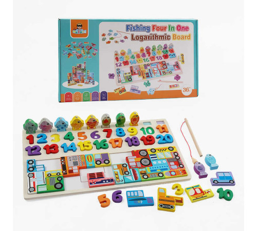 Логічна дерев’яна дошка C 73212 (40) магнітна риболовля, цифри, сортер, пазл, транспорт, в коробці – в наличии! Купите сейчас у KAZKOVA