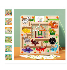 Дерев'яна магнітна гра C 73279 (40) "Динозаври", магнітний стилус, картки, сортер, в коробці