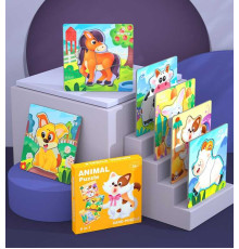 Пазли-вкладиші С 74365 (80) 6 дерев'яних дошок, 14х14 см, тематичні зображення, великі елементи-вкладиші, в коробці