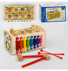Ігровий центр С 48710 (32) дерев’яний, стукалка, ксилофон, в коробці